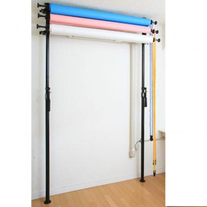 AutoPole System 3 Roller Manual Chain Backdrop Kit with 3 Colors Paper Backdrop